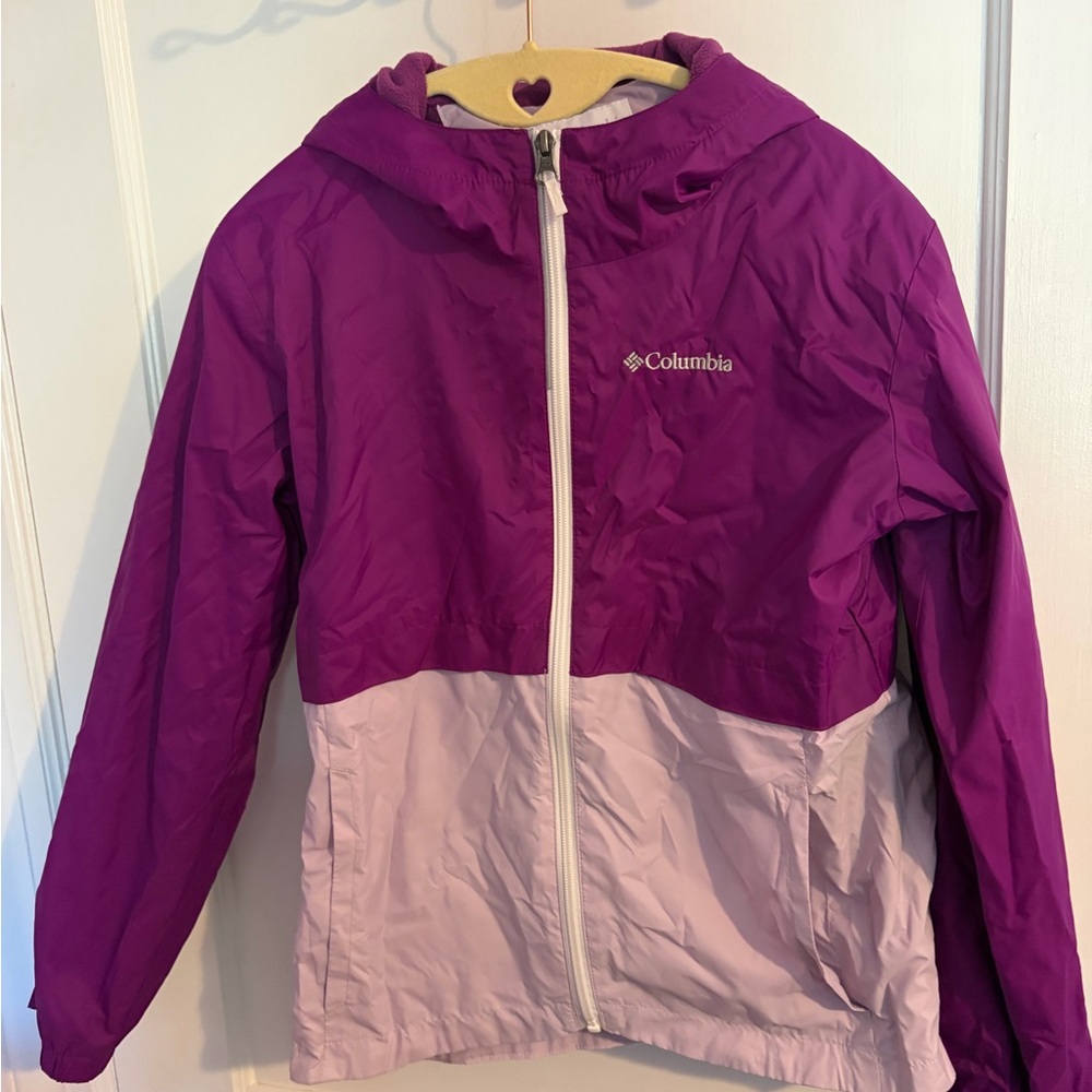 Columbia Girls Two-Tone Purple and Light Pink Hooded Jacket